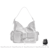 Sac Main Cuir Multipoches Femme Blanc À