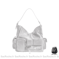 Sac Main Cuir Multipoches Femme - modèle Blanc - Sac Roche ™