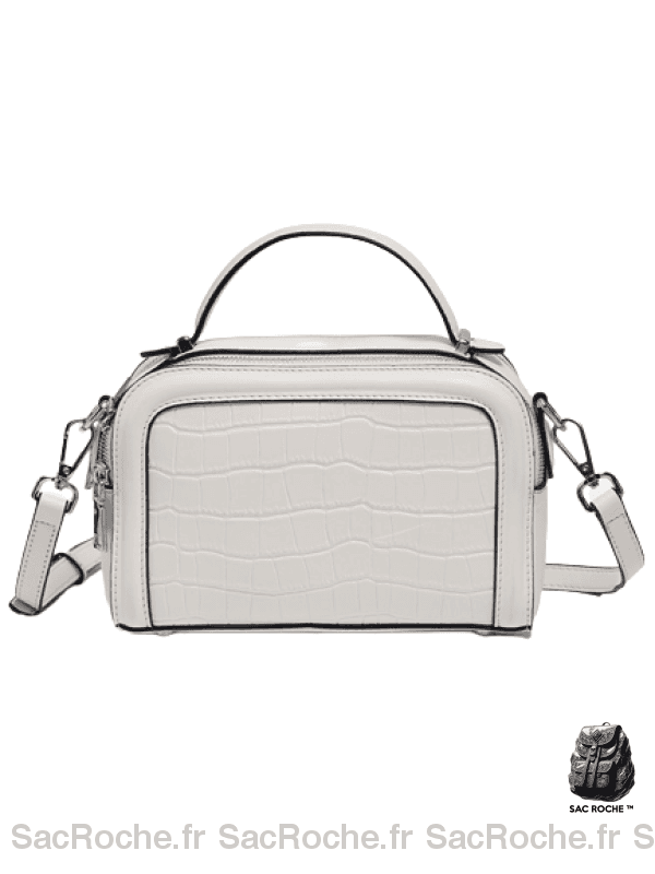 Sac Main Cuir Naturel Femme Blanc / 21X8X14Cm À Main Femme