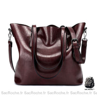 Sac Main Cuir Noir Femme - modèle Bordeaux / 32x13x29cm - Sac Roche ™