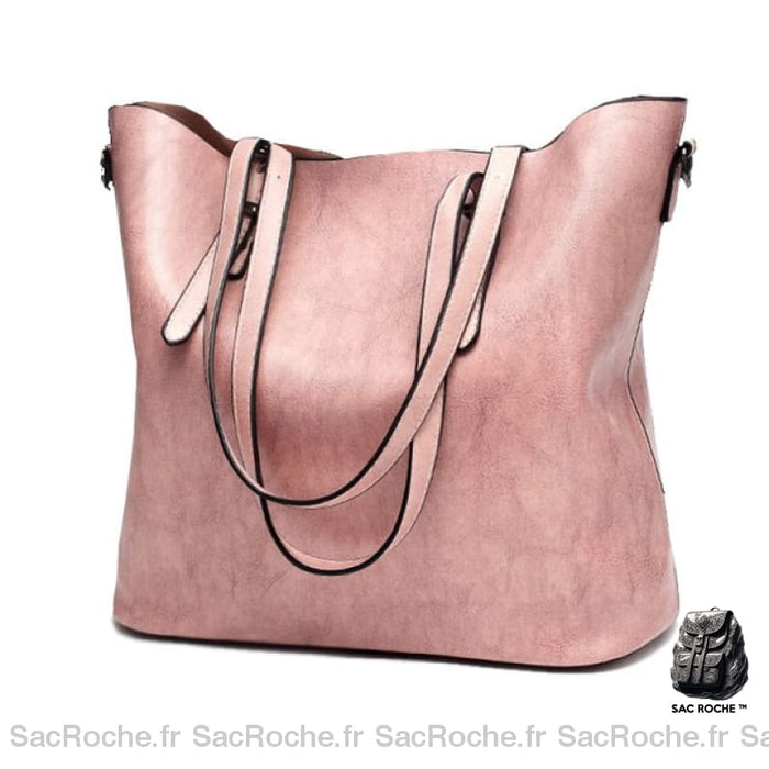 Sac Main Cuir Noir Femme Rose / 32X13X29Cm À