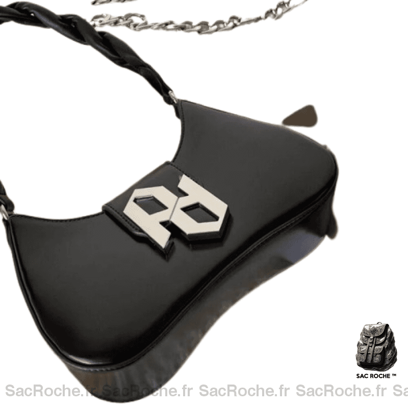 Sac Main Cuir Noir Sipple Femme / 25X16X9Cm À