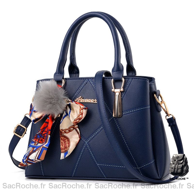 Sac Main Cuir Petit Bleu Foncé À Main Femme