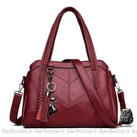 Sac main cuir petit décontracté - modèle Rouge - Sac Roche ™