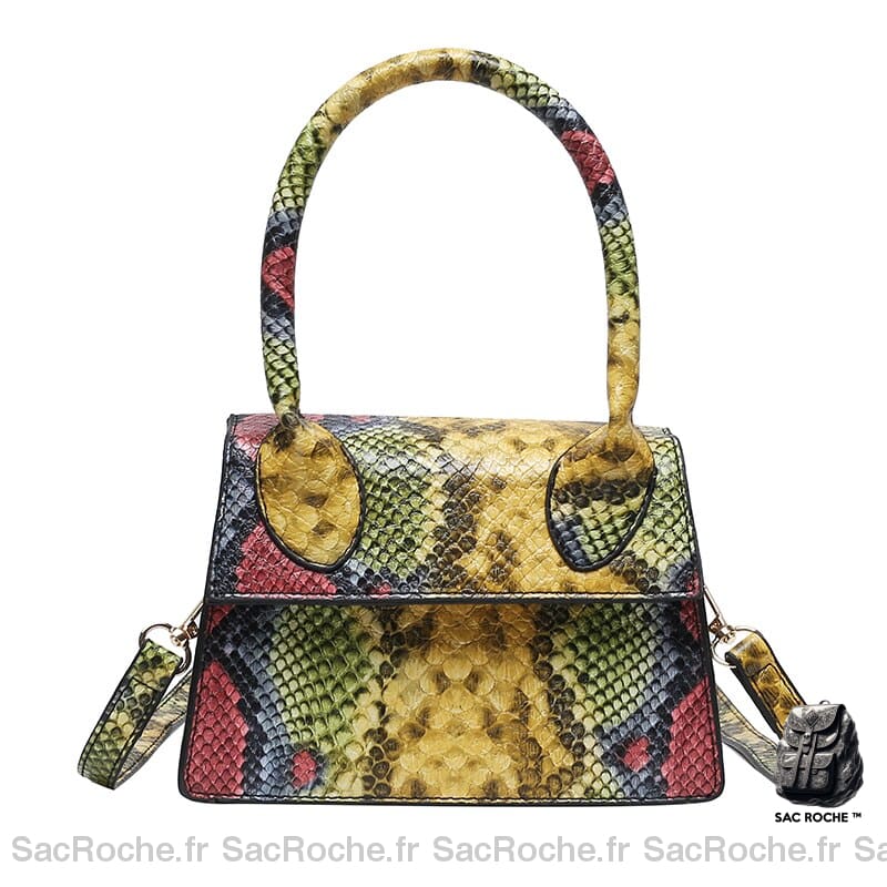 Sac Main Cuir Petit Élégant Jaune Sac À Main Femme