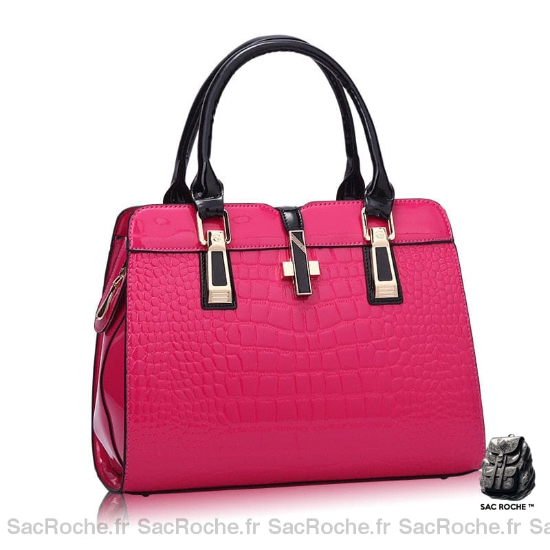 Sac Main Cuir Polyester Petit Rose À Main Femme