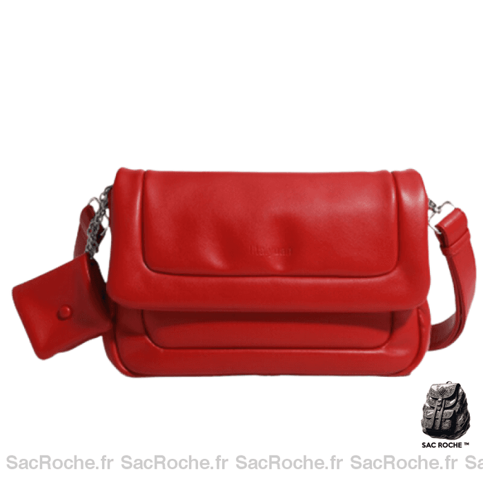 Sac Main Cuir Rouge Femme À