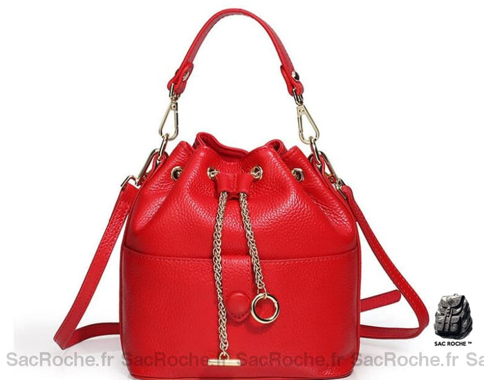 Sac Main Cuir Rouge Femme À