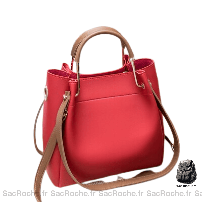 Sac Main Cuir Rouge Femme - Pas Cher Rouge / 24X25X11Cm À Main Femme