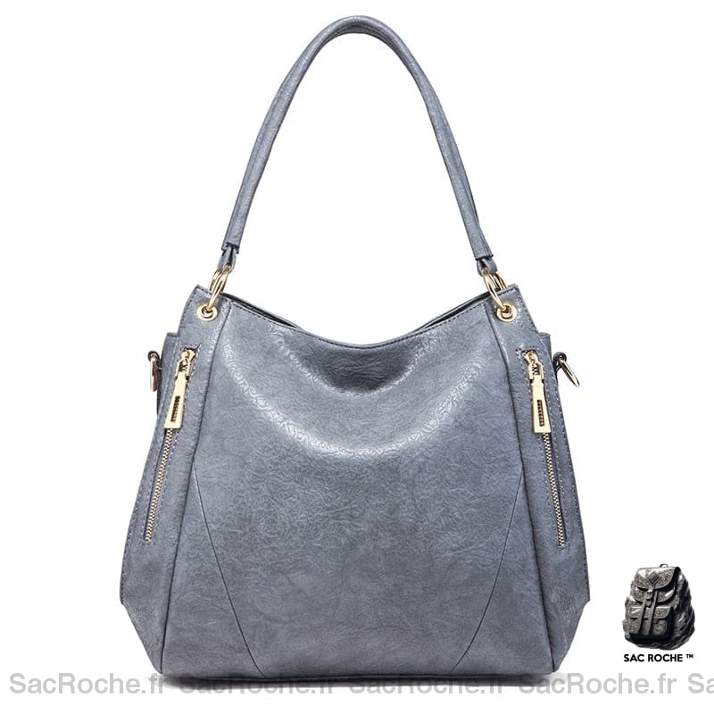 Sac Main Cuir Souple Femme Gris À