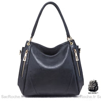 Sac Main Cuir Souple Femme - modèle Noir - Sac Roche ™