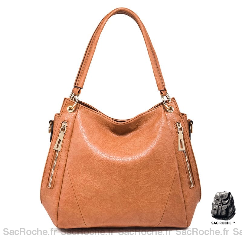 Sac Main Cuir Souple Femme Orange À