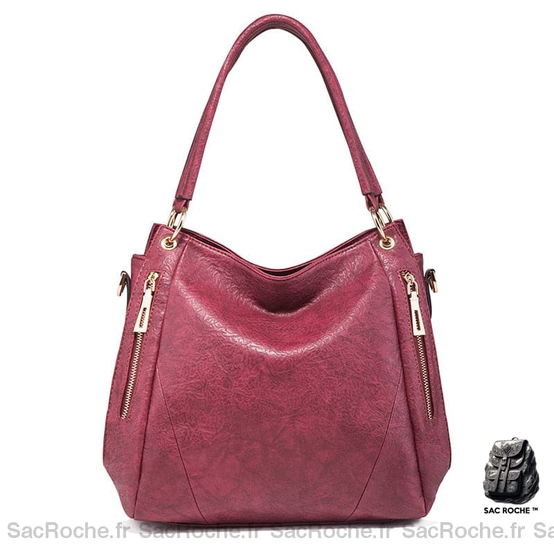 Sac Main Cuir Souple Femme Rouge À