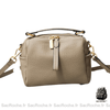Sac Main Cuir Souple Naturel Femme Kaki / 20X15X13Cm À