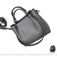 Sac Main Cuir Souple Vintage - modèle Gris foncé / 25x14x22cm - Sac Roche ™