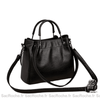 Sac Main Cuir Souple Vintage - modèle Noir / 25x14x22cm - Sac Roche ™