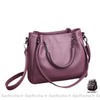 Sac Main Cuir Souple Vintage Violet / 25X14X22Cm À Femme