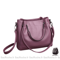 Sac Main Cuir Souple Vintage - modèle Violet / 25x14x22cm - Sac Roche ™