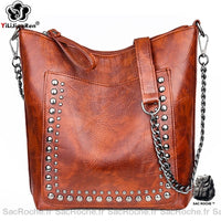 Sac Main Cuir Vintage Femme À