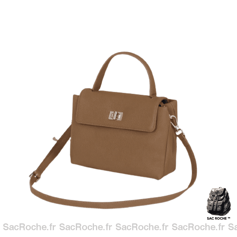 Sac Main Cuir Vintage Foncé Femme Marron À