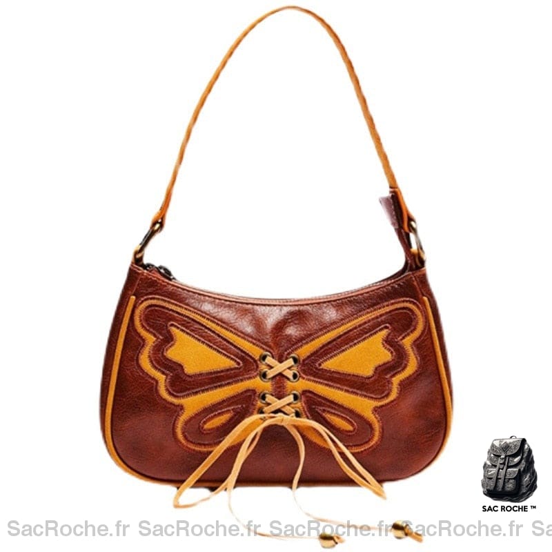 Sac Main Cuir Vintage Papillon Sac À Main Femme