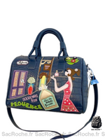 Sac Main Dessin Femme - modèle Bleu / 32x17x24cm - Sac Roche ™