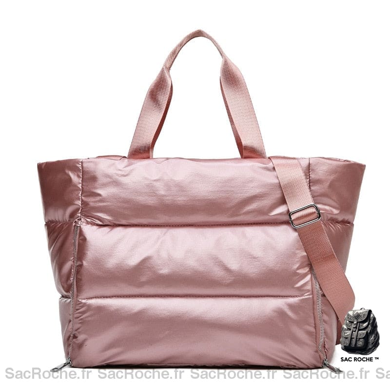 Sac Main Doudoune Femme Rose À