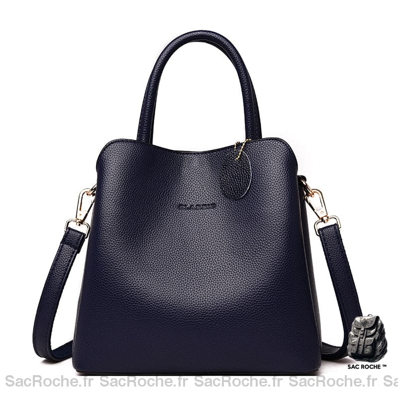 Sac Main Élégant Femme Bleu Nuit / 25Cm X 12Cm 23Cm À