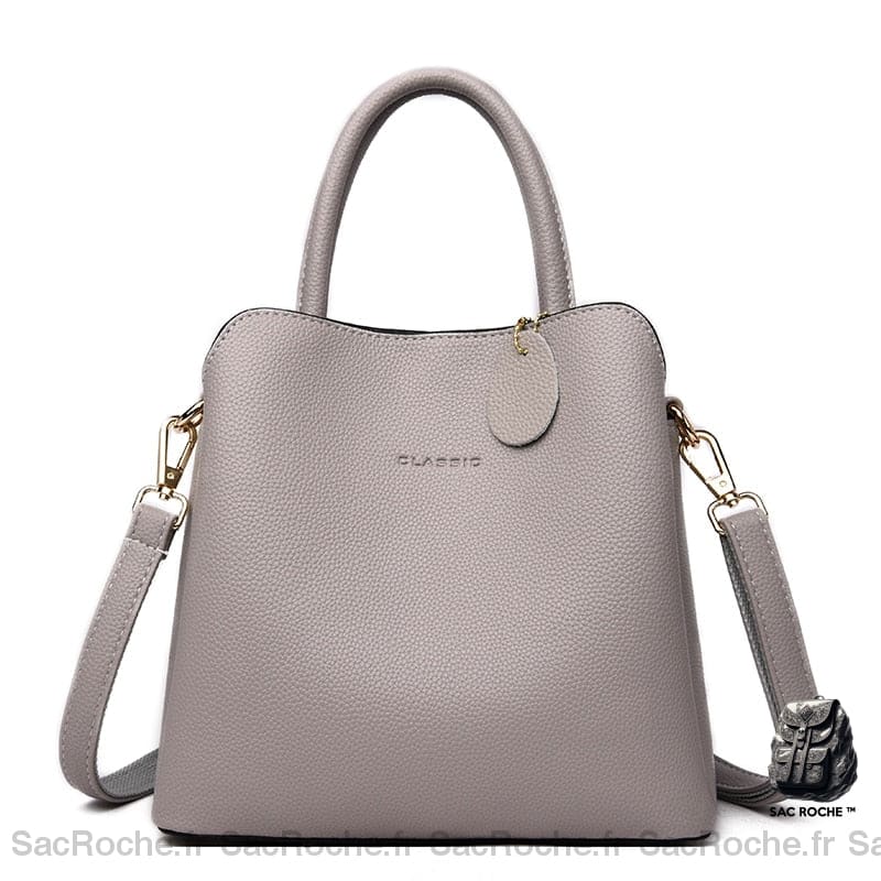 Sac Main Élégant Femme Gris / 25Cm X 12Cm 23Cm À