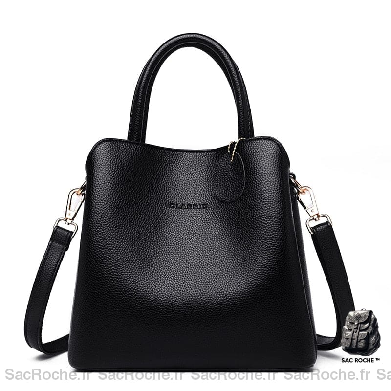Sac Main Élégant Femme Noir / 25Cm X 12Cm 23Cm À