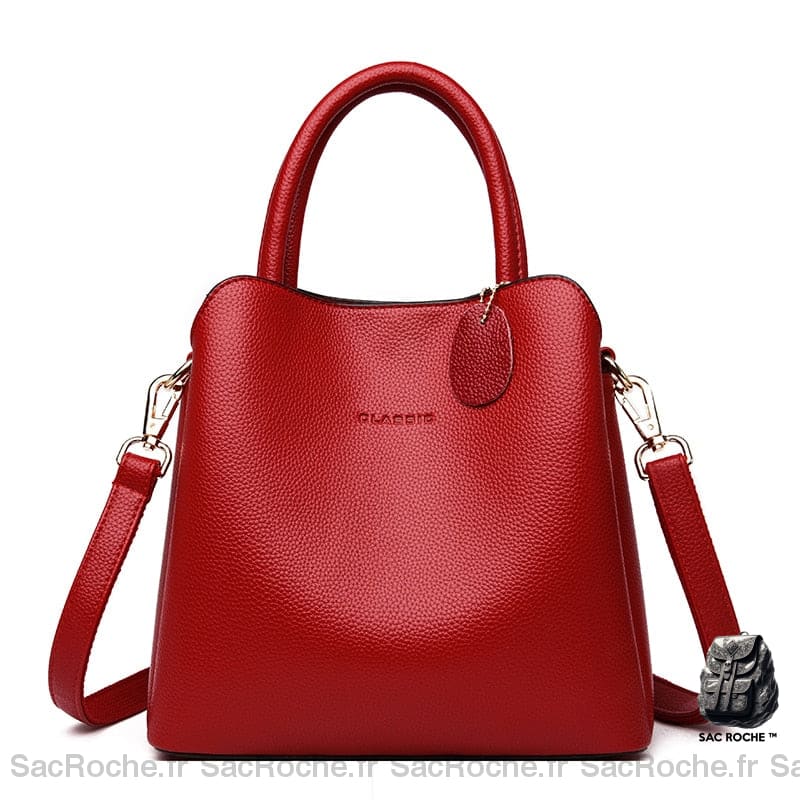 Sac Main Élégant Femme Rouge / 25Cm X 12Cm 23Cm À