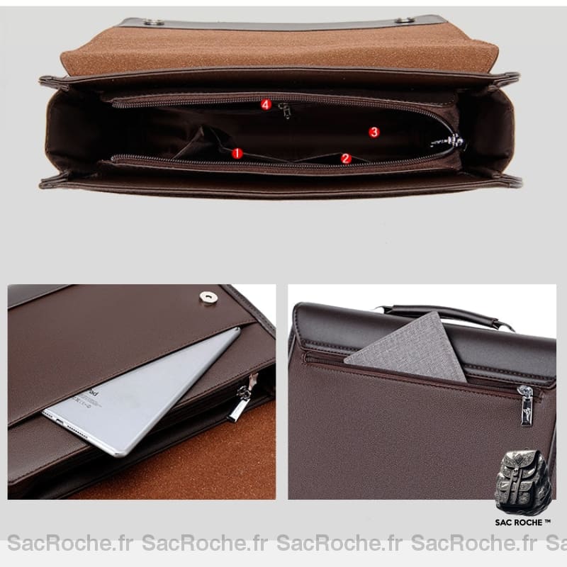 Sac Main Élégant Homme Pu Cartable