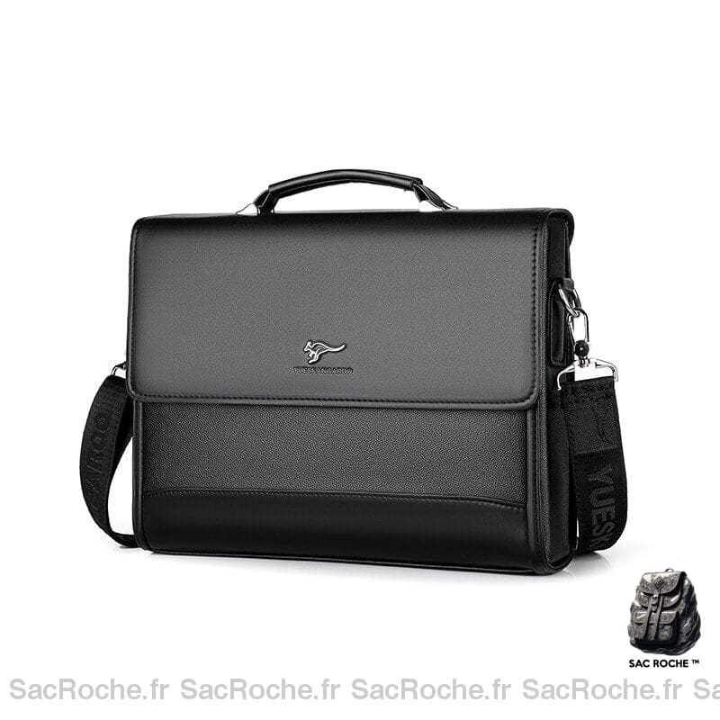 Sac à main élégant en PU pour hommes noir avec un fond blanc