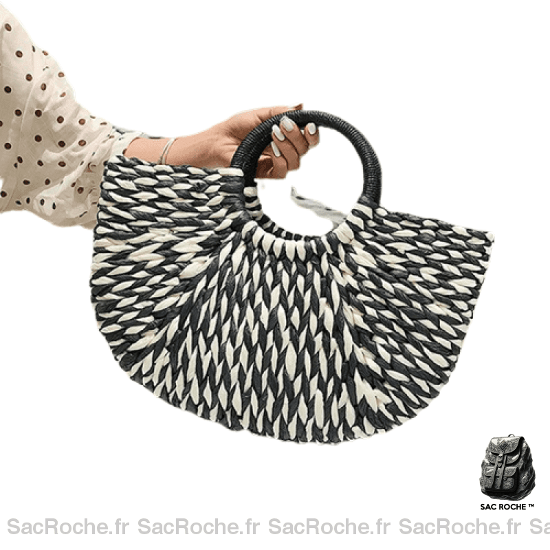 Sac Main Été Femme Pas Cher Noir Et Blanc / 40X9X28Cm À