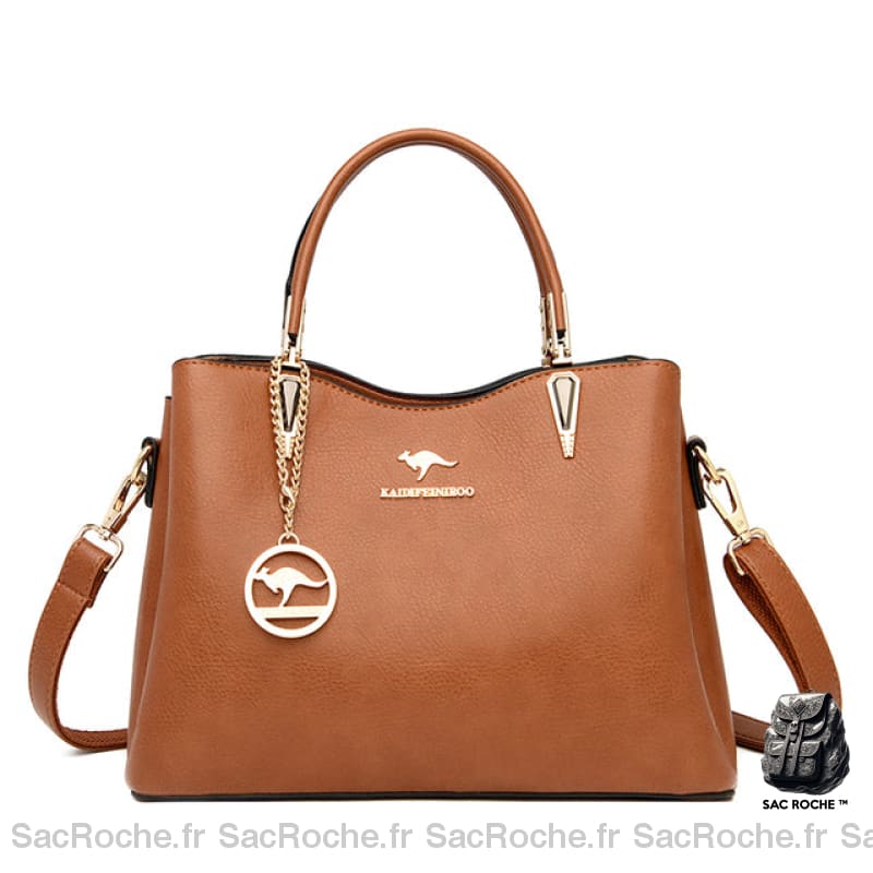 Sac Main Femme Amovible Bandoulière Tote Bag Camel Sac À