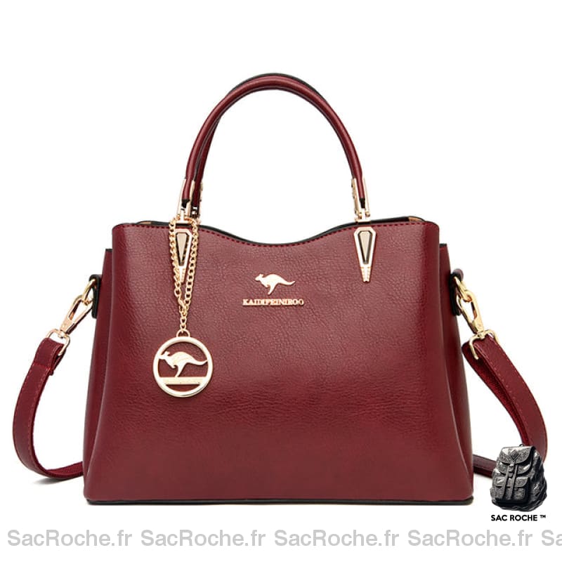 Sac Main Femme Amovible Bandoulière Tote Bag Rouge Sac À