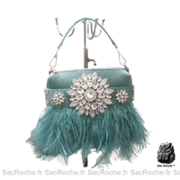 Sac Main Femme Argente Strass - Sac Roche ™