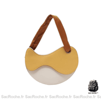 Sac Main Femme Bicolore Tendance - modèle Jaune / 26.5cmx20cmx5cm - Sac Roche ™