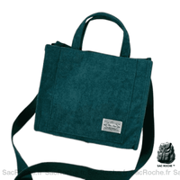 Sac Main Femme Bleu Canard - modèle Velour / 25x8x22cm - Sac Roche ™