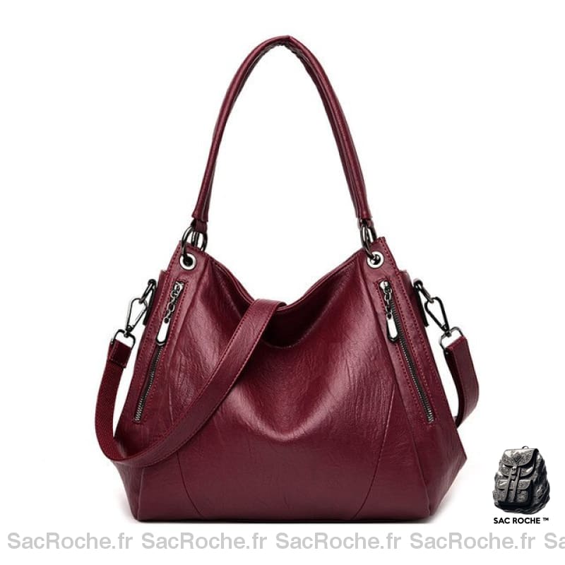 Sac Main Femme Bordeaux / 36X28X16Cm À