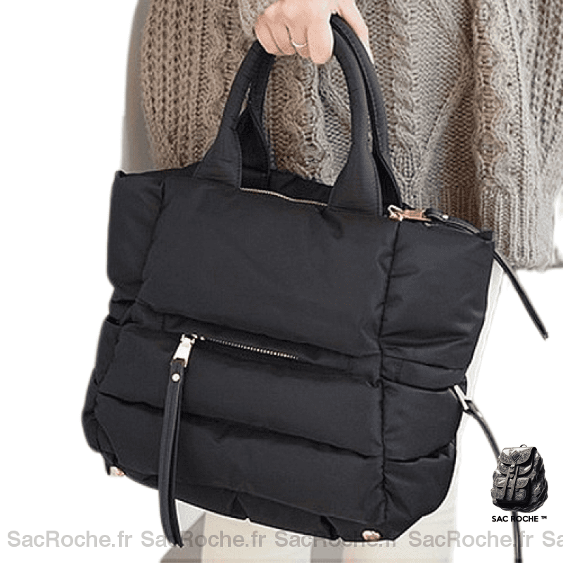 Sac Main Femme Bouffant Noir À