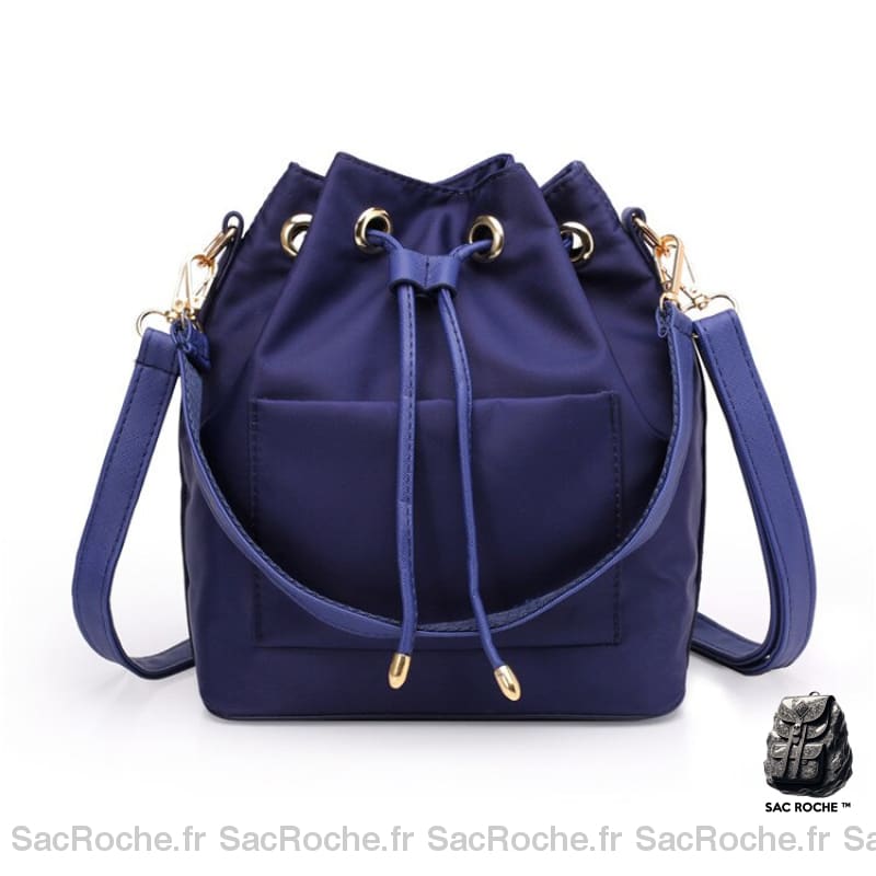 Sac Main Femme Bourse Cuir Bleu À