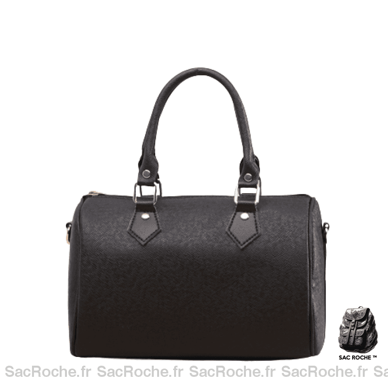 Sac Main Femme Bowling Cuir Noir À