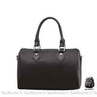 Sac Main Femme Bowling Cuir - modèle Noir - Sac Roche ™