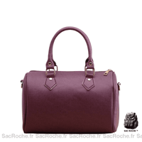 Sac Main Femme Bowling Cuir - modèle Violet - Sac Roche ™