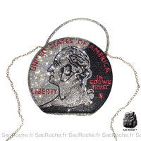 Sac Main Femme Brillant - modèle Noir / 9cm x 16cm - Sac Roche ™