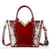 Sac Main Femme Brodé Rouge / 26.5X13X24Cm À