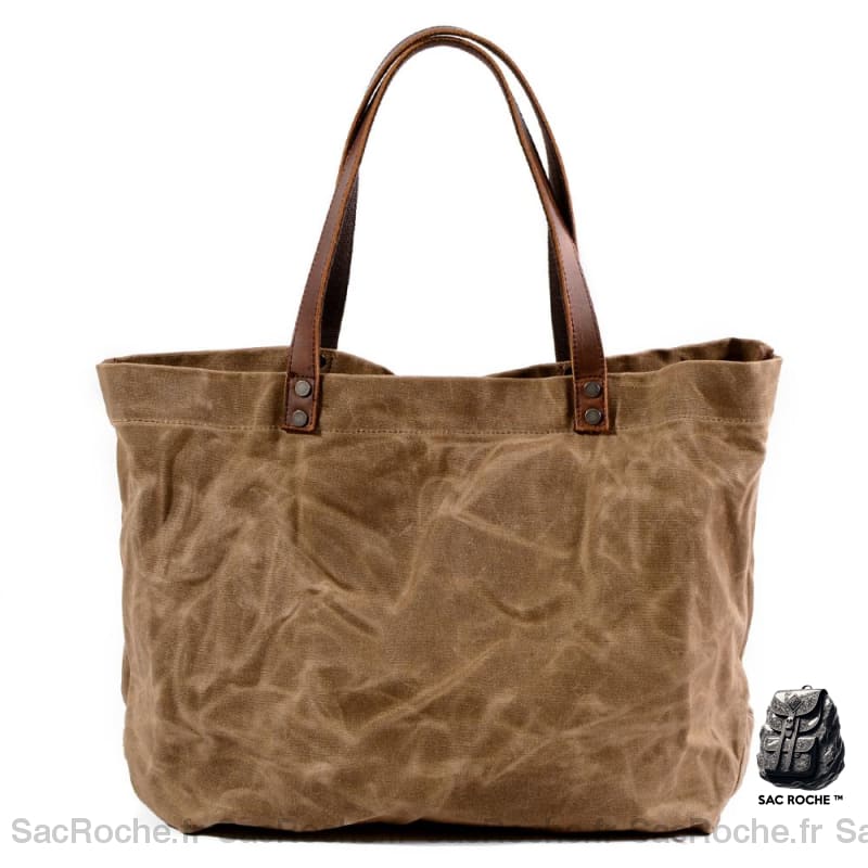 Sac Main Femme Cabas Grand Kaki / 42X17X37.5Cm À