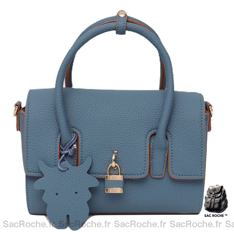 Sac Main Femme Cadenas Bleu À