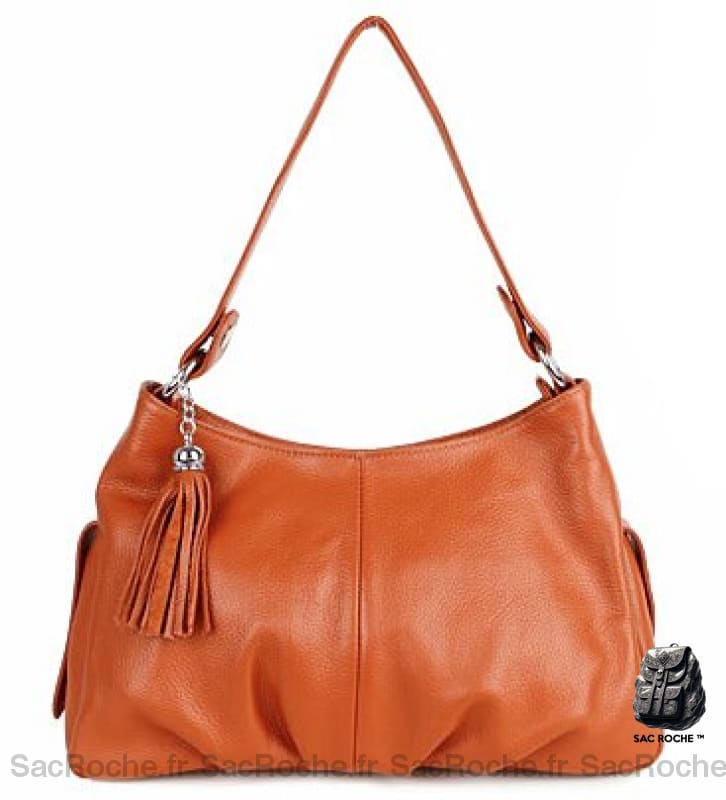 Sac Main Femme Camel / 32Cm X 19Cm 12Cm À